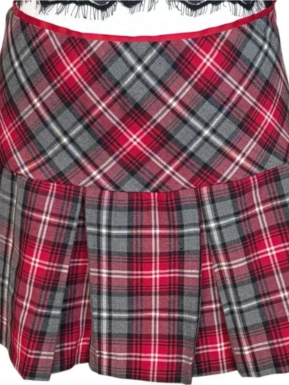 Charlotte Russe Y2K Red Tartan Plaid Micro Mini Skirt – Preppy Punk Grunge